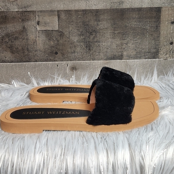NWB Stuart Weitzman Cammy Shearling-Strap Slide Sandals - Picture 3 of 12